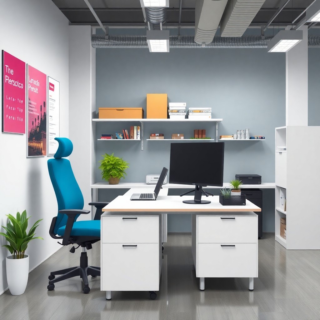 Mobiliario de oficina ergonómico y moderno